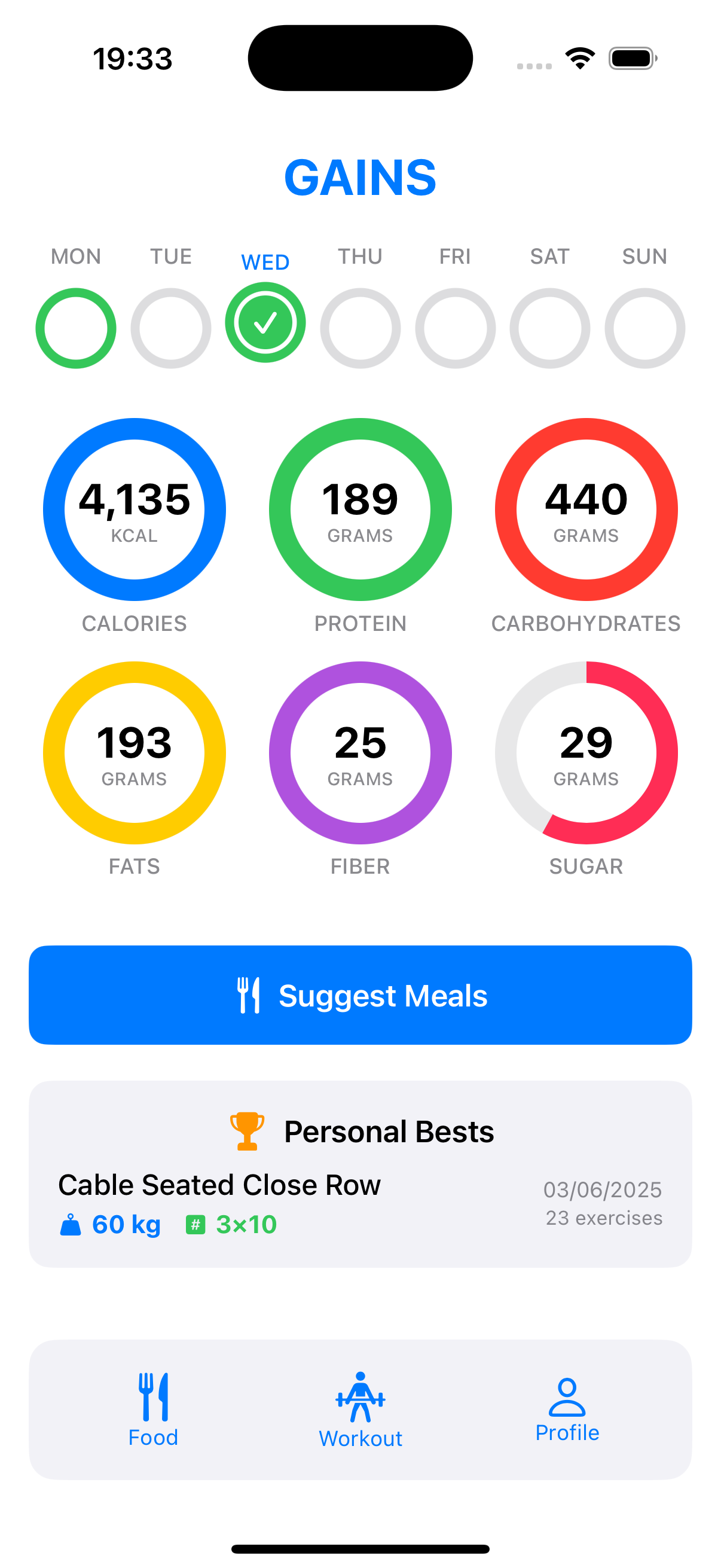 GAINS App Interface